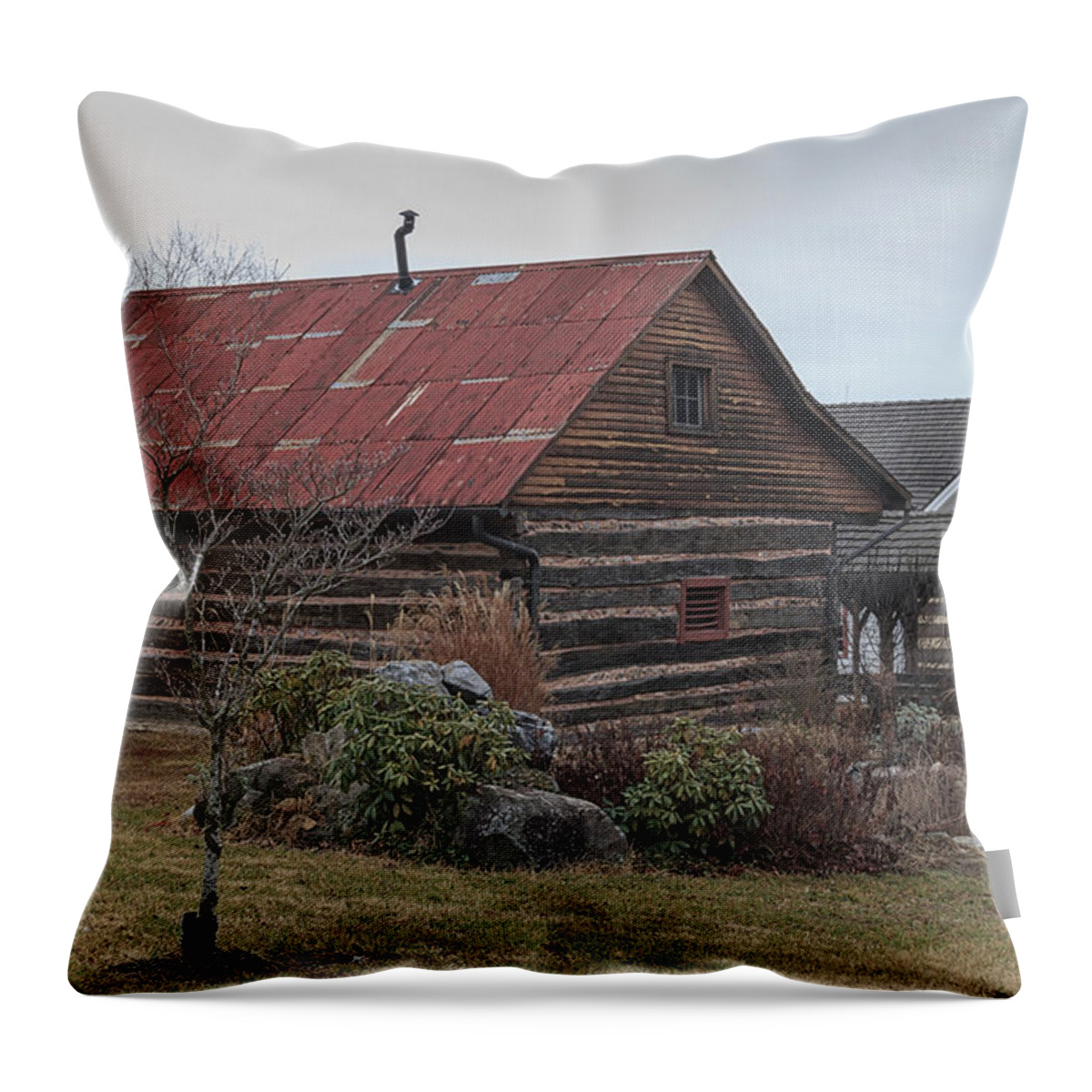 Wood Throw Pillow featuring the photograph Wooden Barn by Travis Rogers