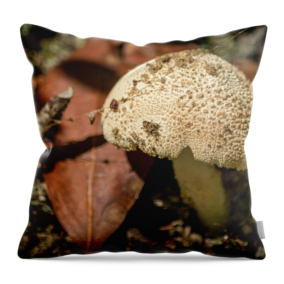 Nature Throw Pillow featuring the photograph Woodland Mushroom by Andy Smetzer