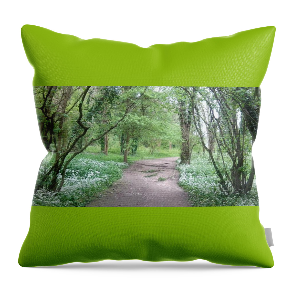 Woodland Throw Pillow featuring the photograph Woodland Path 1 by Julia Woodman