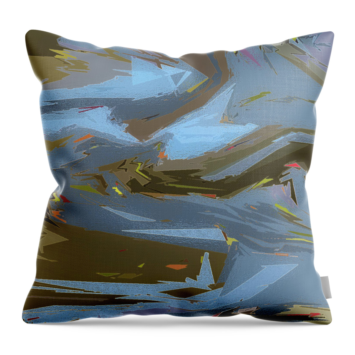 Autumn Throw Pillow featuring the digital art Woodland Stream by Gina Harrison