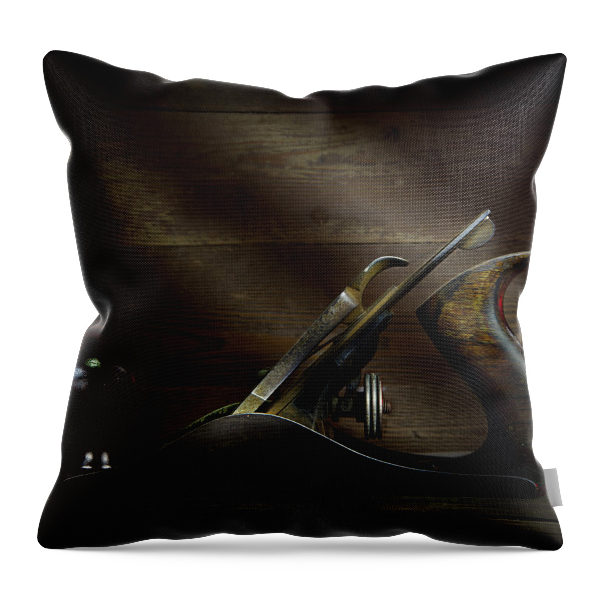 Colour Throw Pillow featuring the photograph Woodworking Plane by Ian Barber