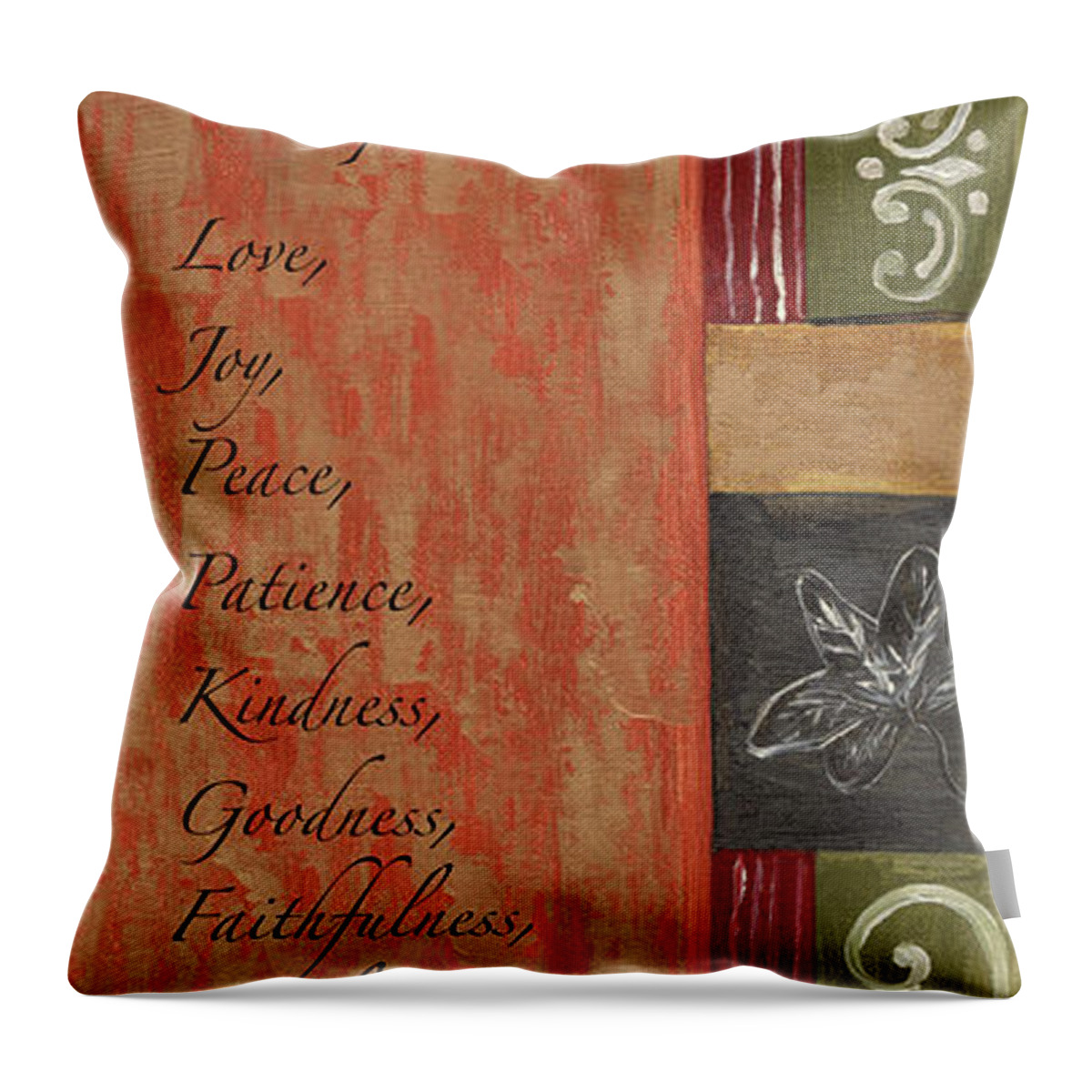 Bible Throw Pillow featuring the painting Words To Live By, Fruit of the Spirit by Debbie DeWitt