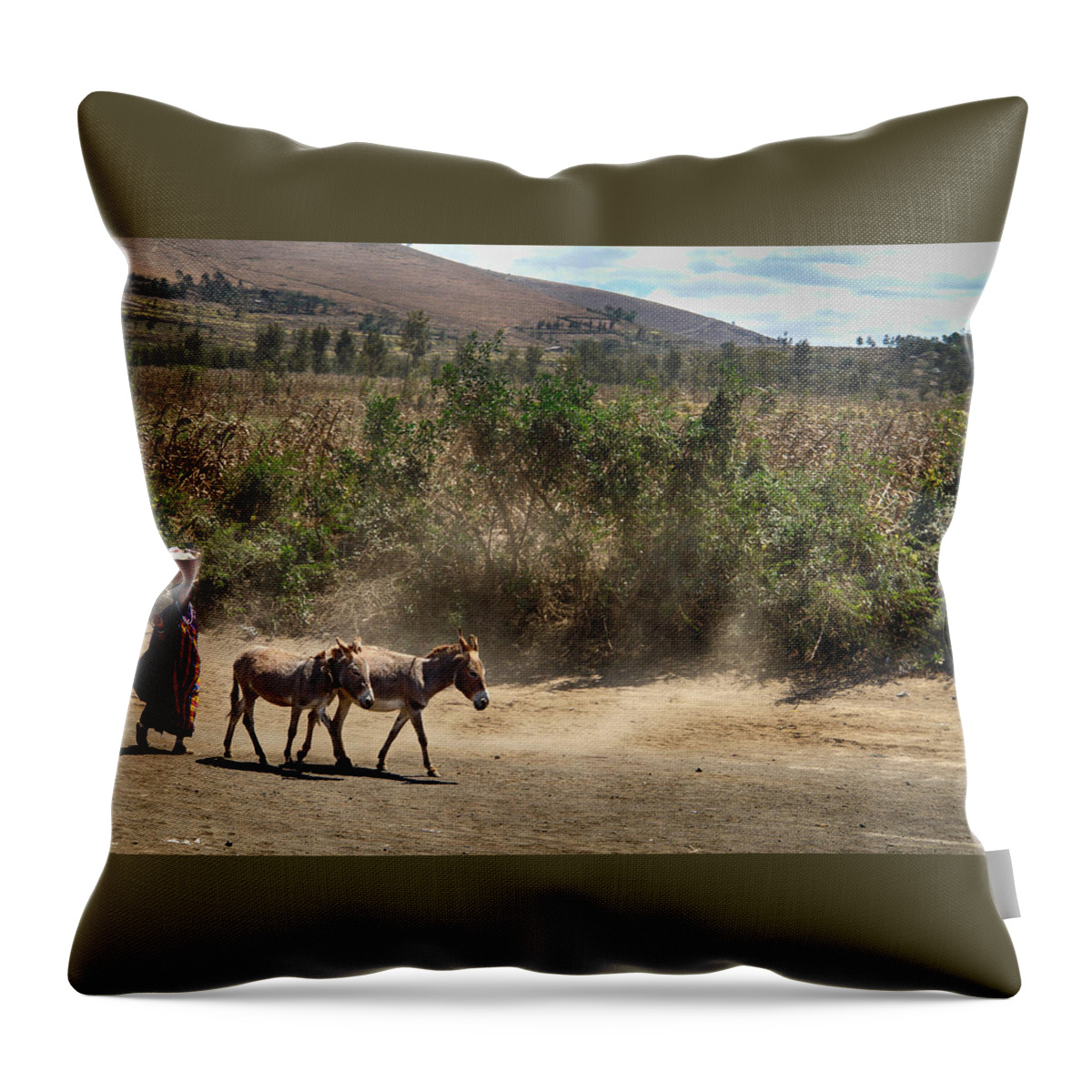 Africa Throw Pillow featuring the photograph Working Women by Kyla Goff