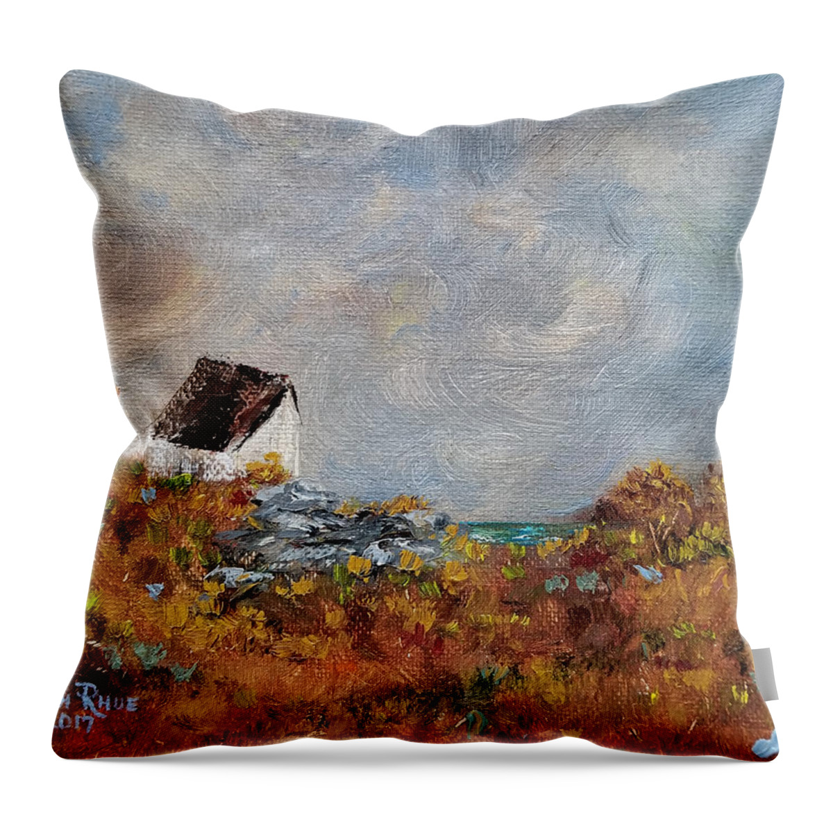 Landscape Throw Pillow featuring the painting Worth the Climb by Judith Rhue