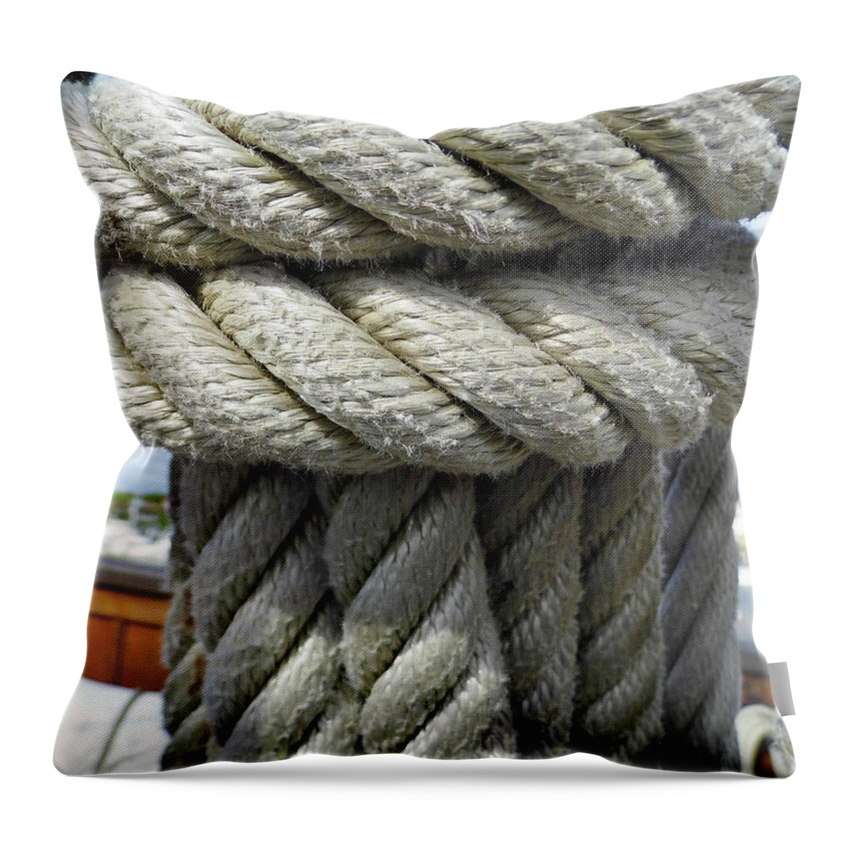 El Galeon Throw Pillow featuring the photograph Wrapped Up Tight by D Hackett