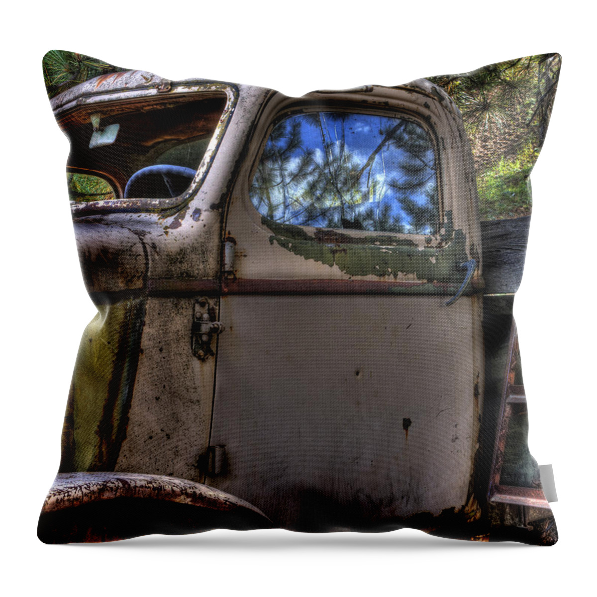  Throw Pillow featuring the photograph Wrecking Yard Study 4 by Lee Santa