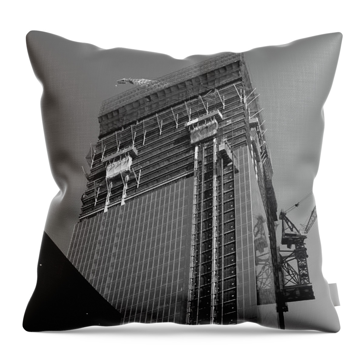 Ny Throw Pillow featuring the photograph WTC Construction 1 11 2012 by Chuck Kuhn