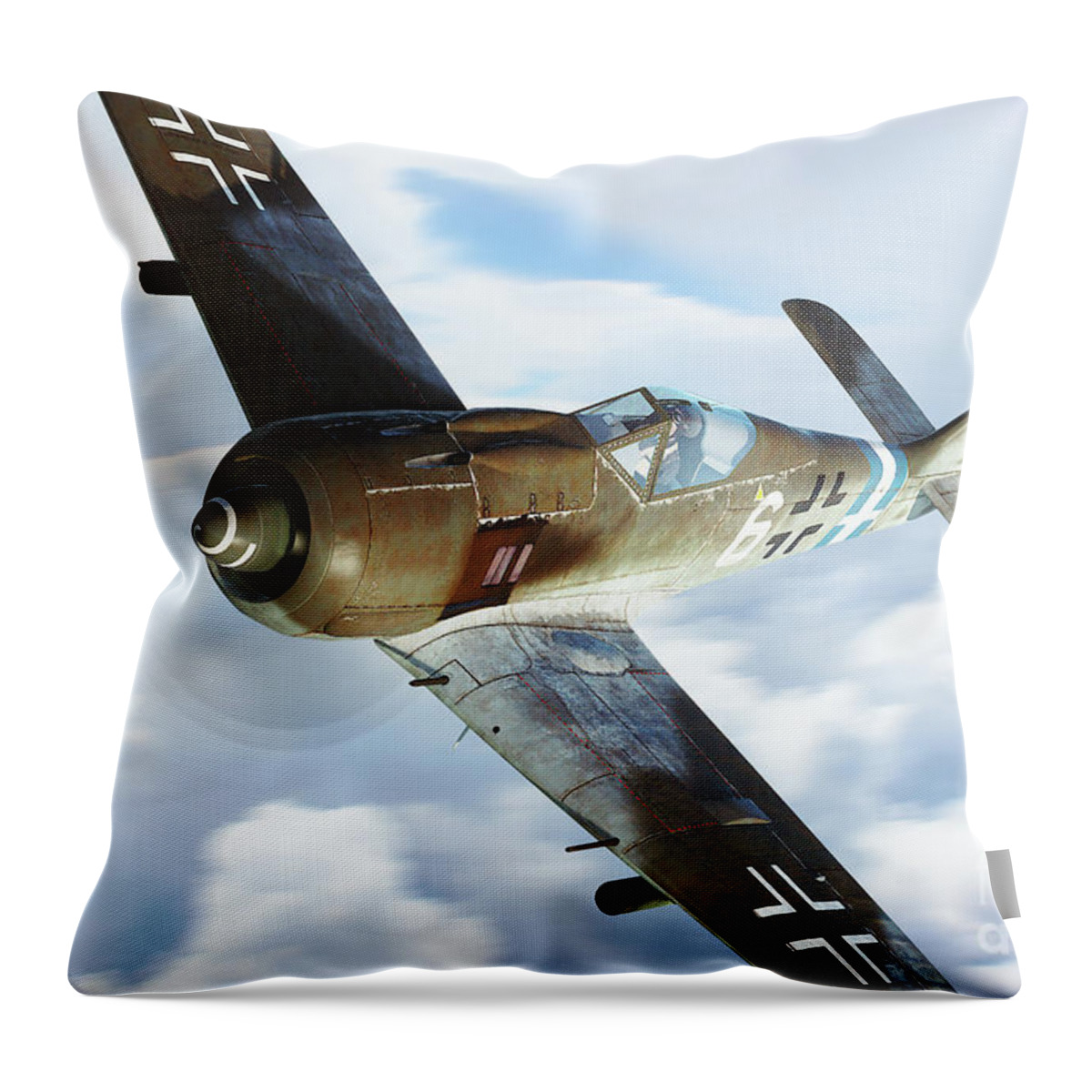 Focke Wulf 190 Throw Pillow featuring the digital art Wulf At The Door by Airpower Art