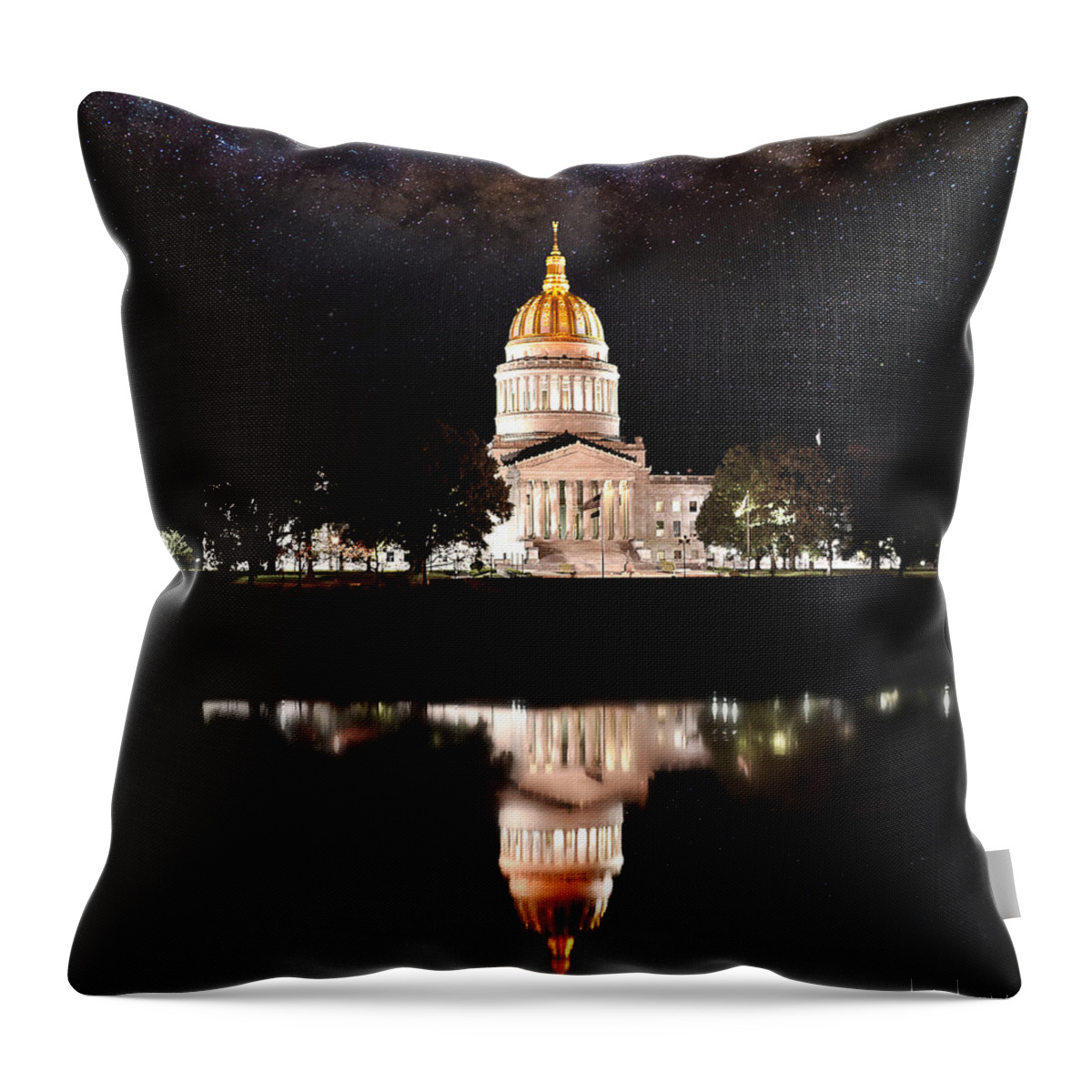 State Capitol Throw Pillow featuring the photograph West Virginia State Capitol by Lisa Lambert-Shank