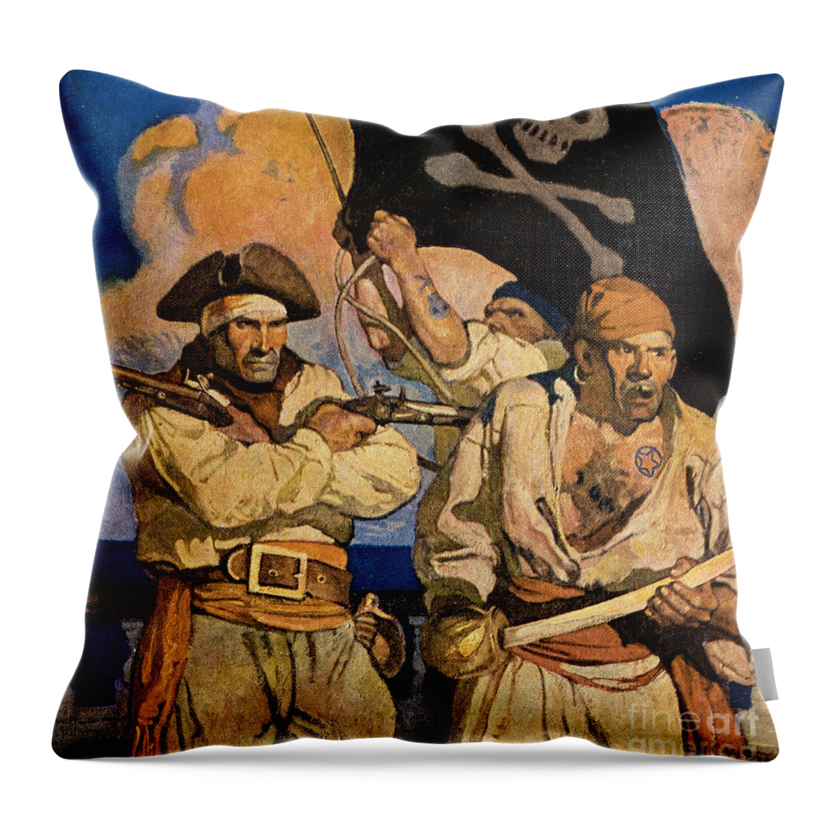 18th Century Throw Pillow featuring the photograph Treasure Island by N C Wyeth