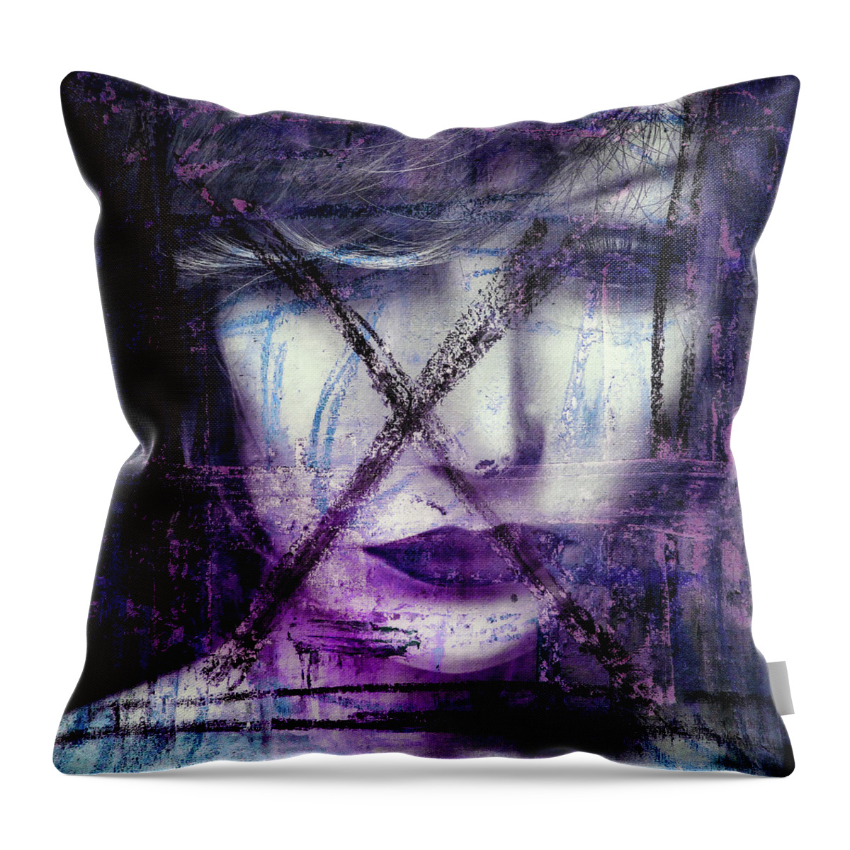 Woman Throw Pillow featuring the digital art X-woman by Gabi Hampe