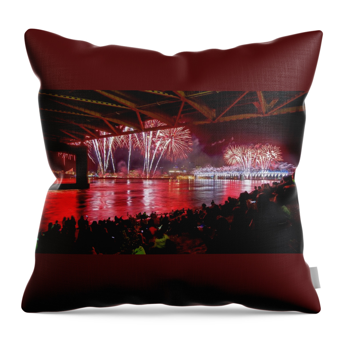 Fireworks Throw Pillow featuring the photograph Yankee Doodle's Dream by Nick Roberts