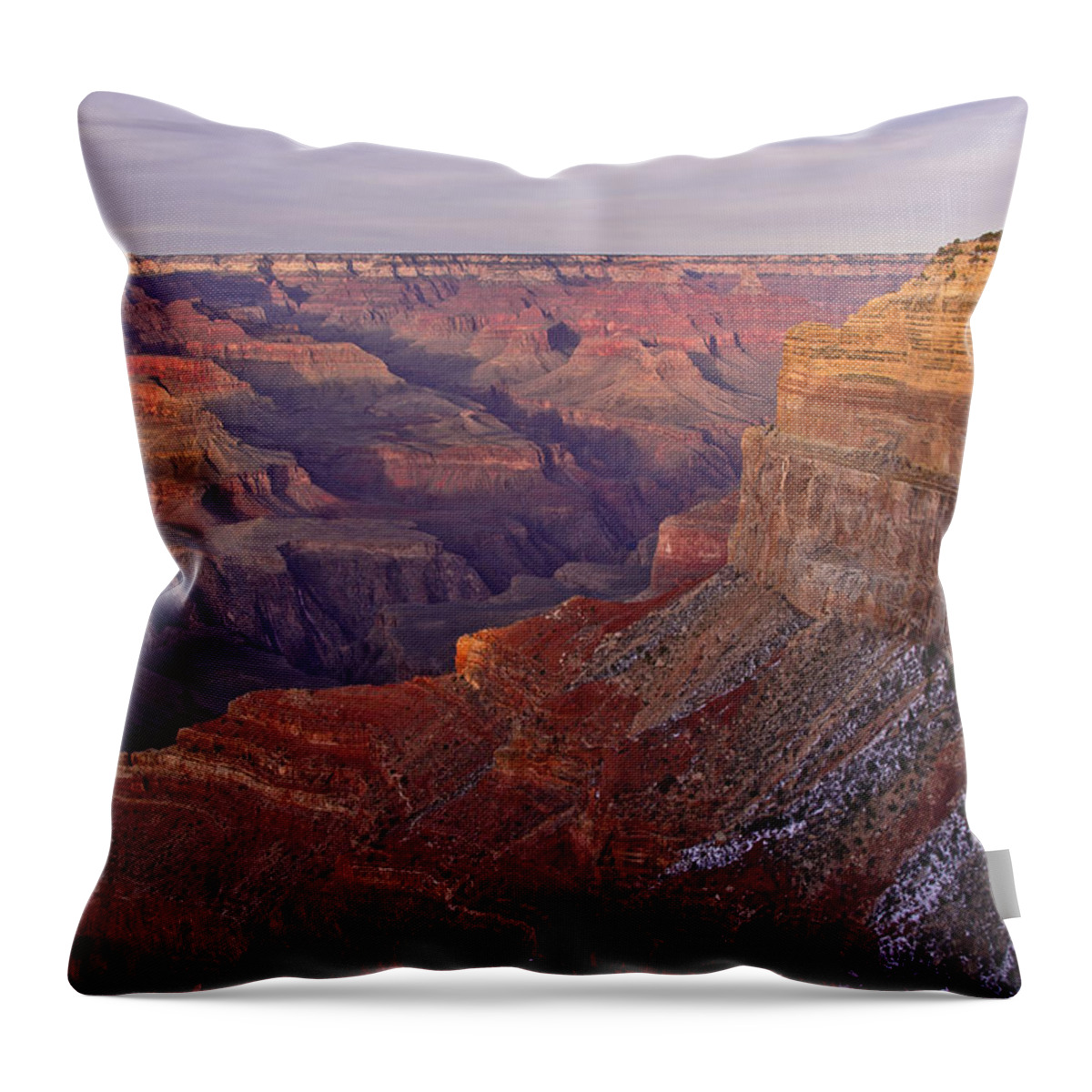 Grand Canyon Throw Pillow featuring the photograph Yavapai Point Grand Canyon by Lawrence Knutsson