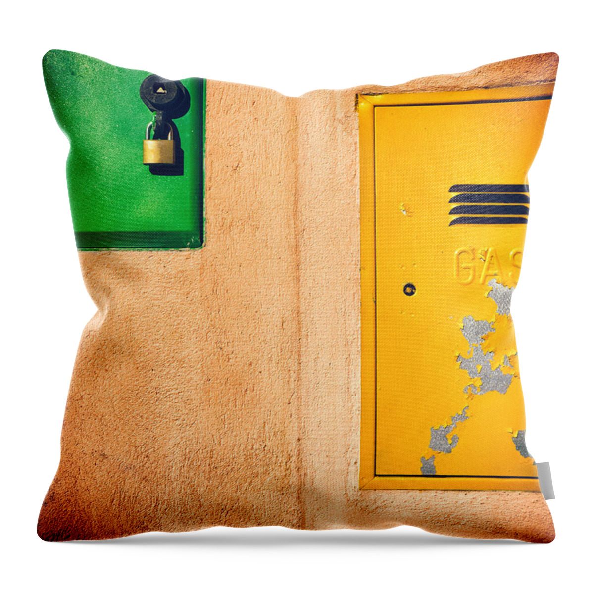 Abstract Throw Pillow featuring the photograph Yellow and green by Silvia Ganora