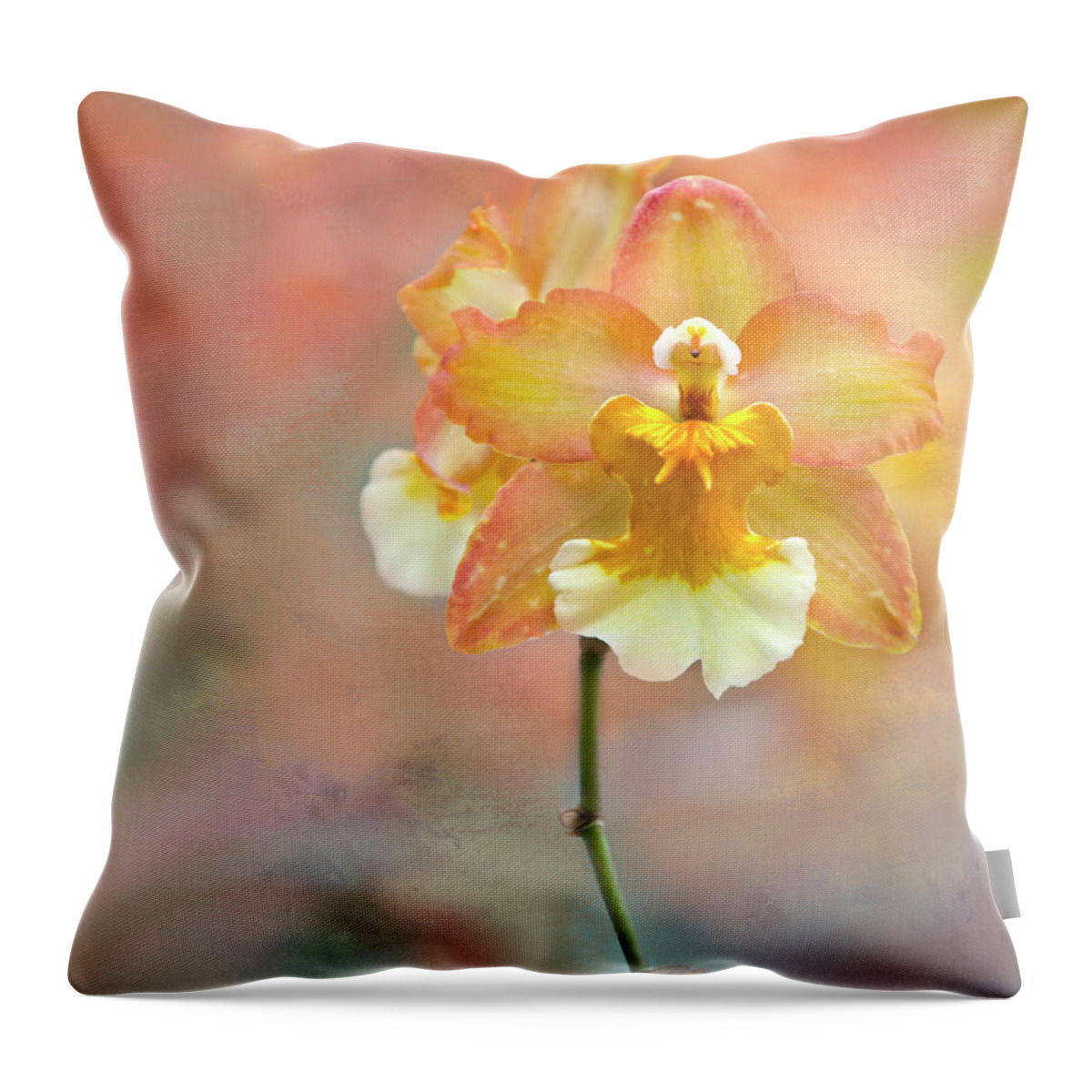 Beautiful Throw Pillow featuring the photograph Yellow Orchid by Ann Bridges