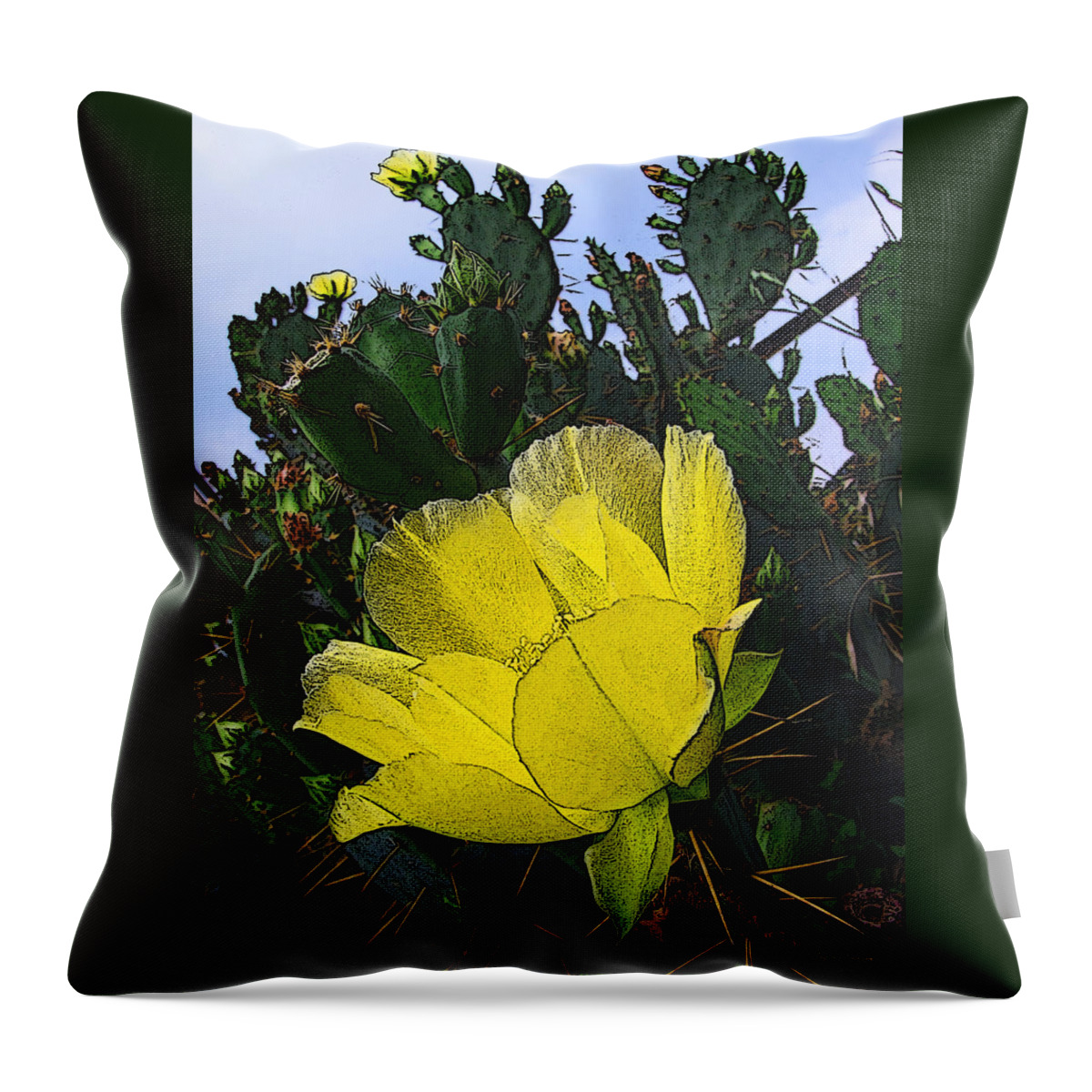 Yellow Throw Pillow featuring the photograph Yellow Standout by Lucy VanSwearingen