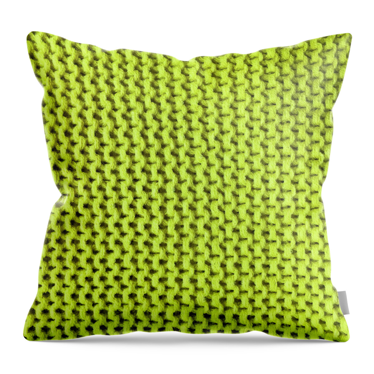 Background Throw Pillow featuring the photograph Yellow wool surface by Tom Gowanlock