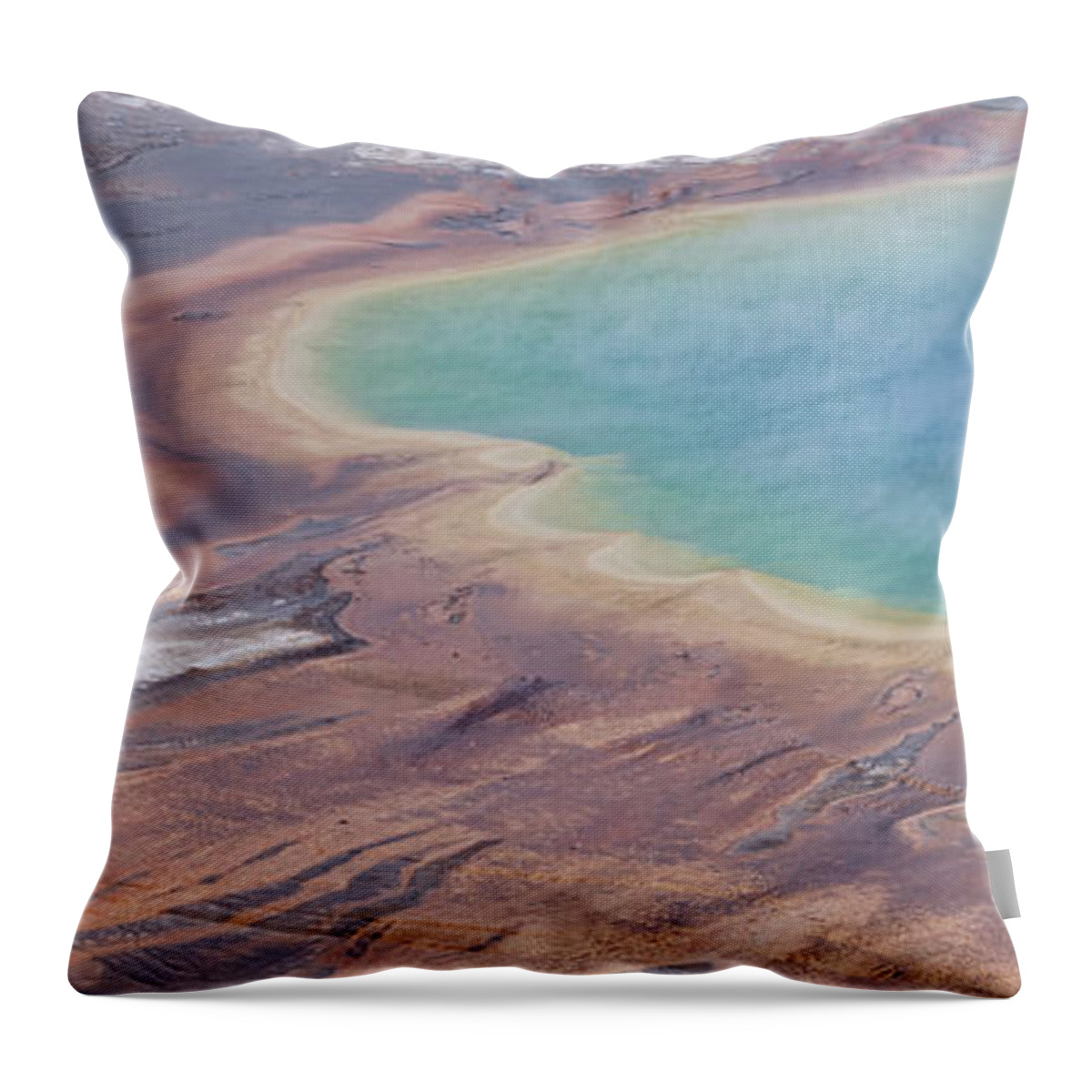 Yellowstone National Park 30x12 1 Panorama Throw Pillow featuring the photograph Yellowstone National Park first PANORAMA  by OLena Art by Lena Owens - Vibrant DESIGN
