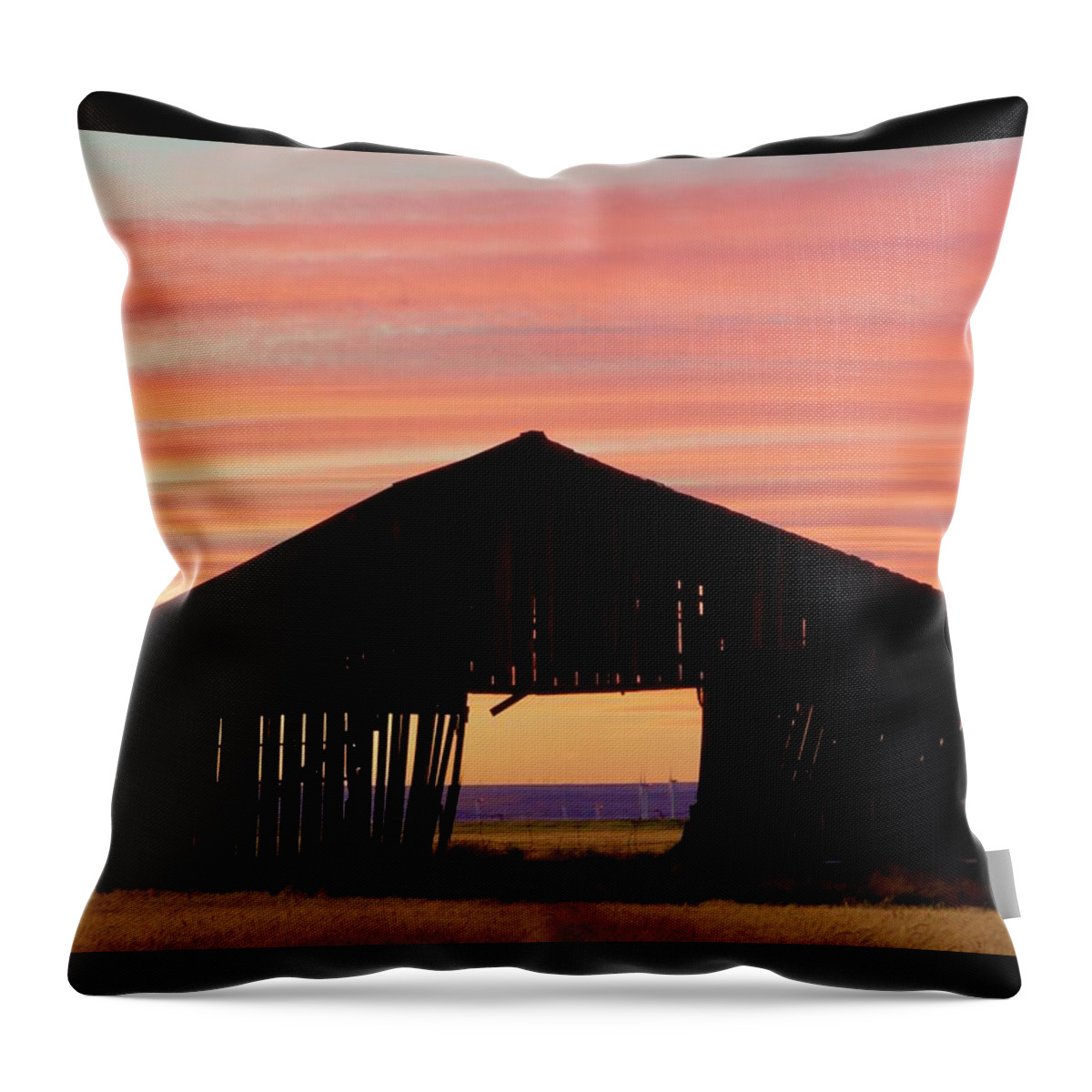 Barn Throw Pillow featuring the photograph Yesterday and Today at Sunset by Todd Kreuter