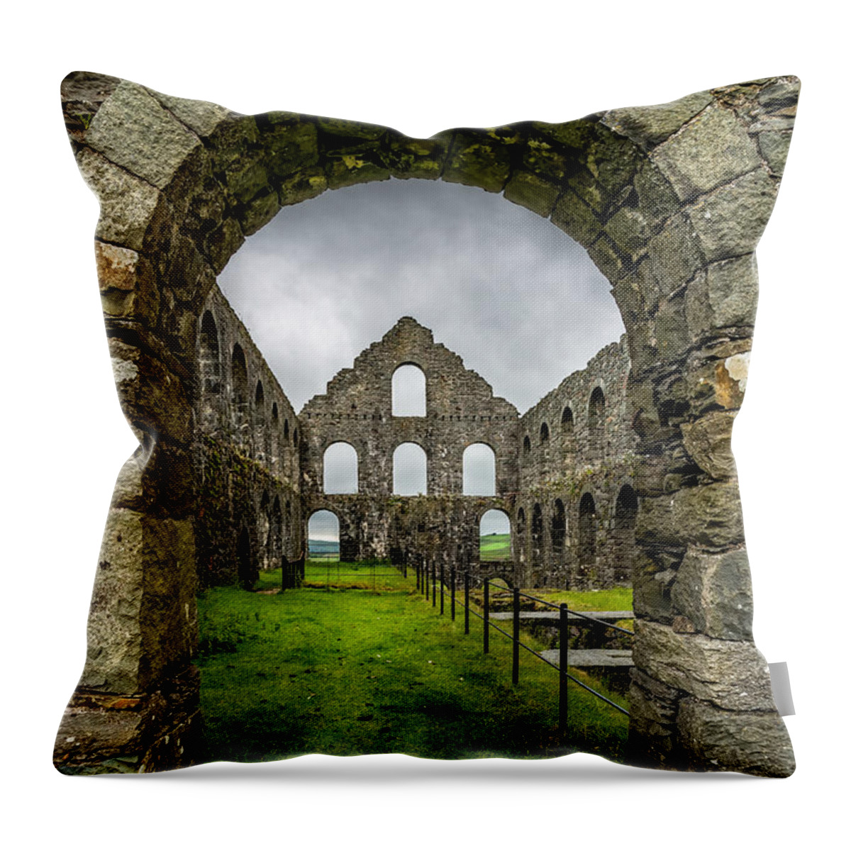 Pont Y Pandy Mill Throw Pillow featuring the photograph Ynysypandy Slate Mill by Adrian Evans