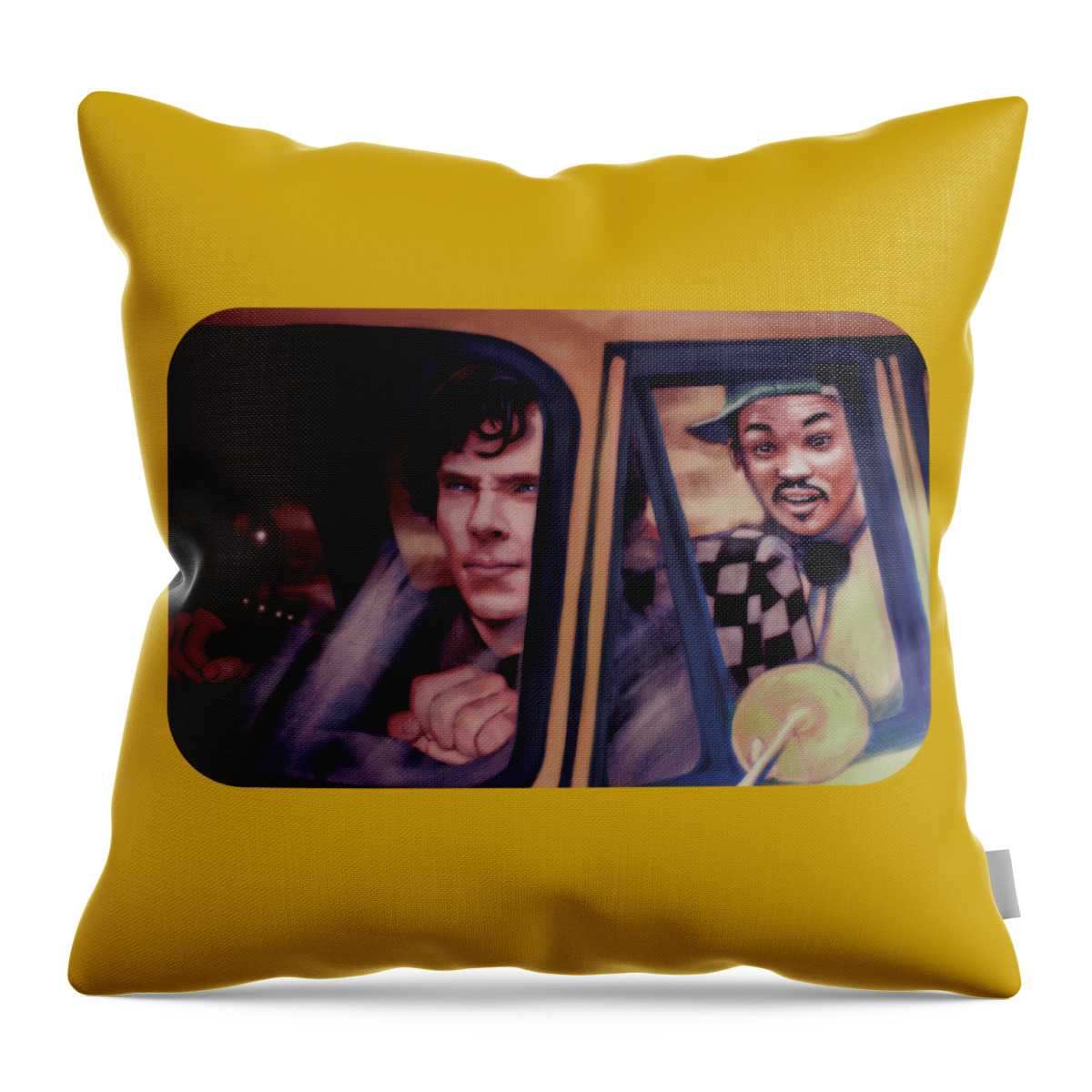 Sherlock Holmes Throw Pillow featuring the painting Yo Holmes Smell Ya Later Original Availabe by Jason Wright