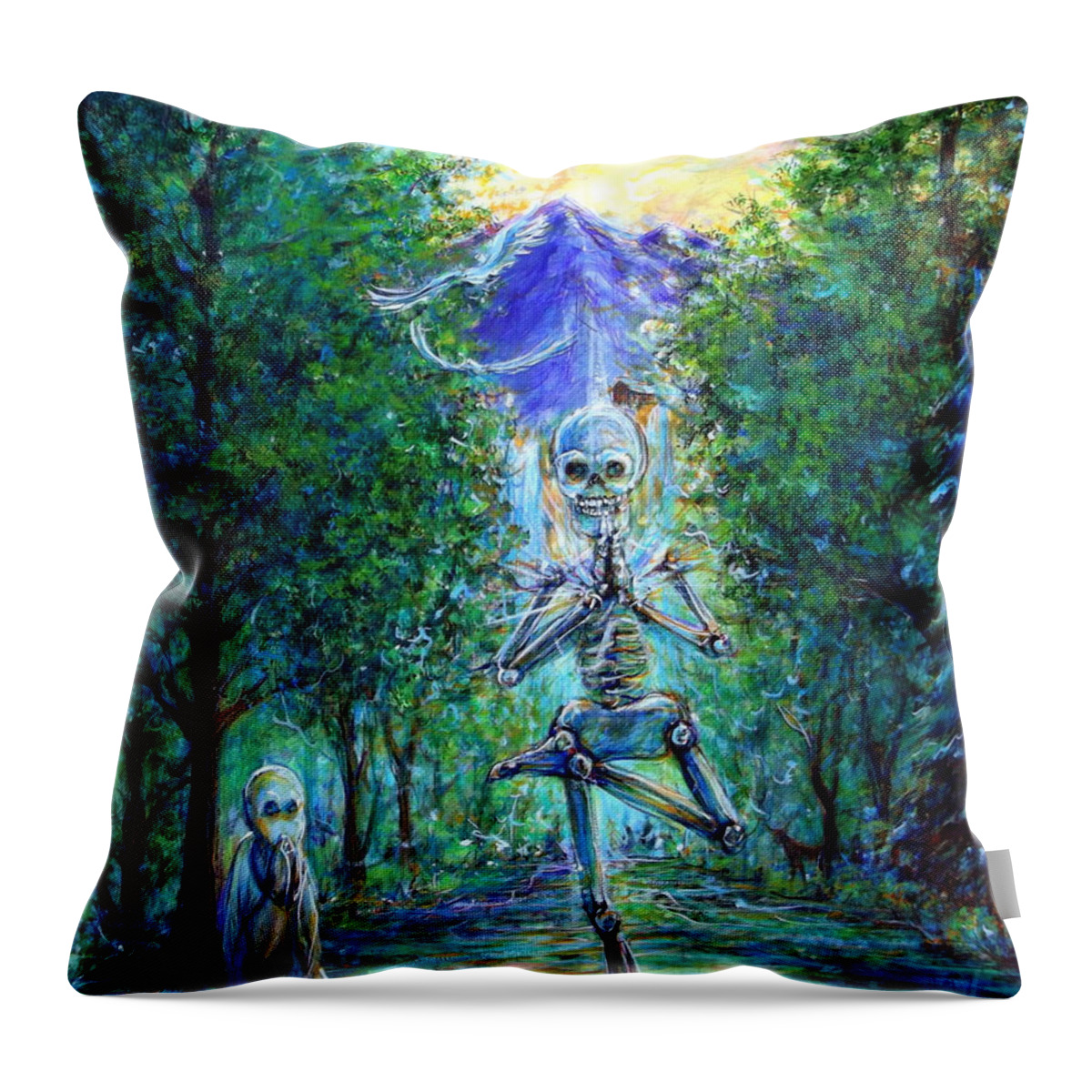 Yoga Throw Pillow featuring the painting Yoga Tree by Heather Calderon