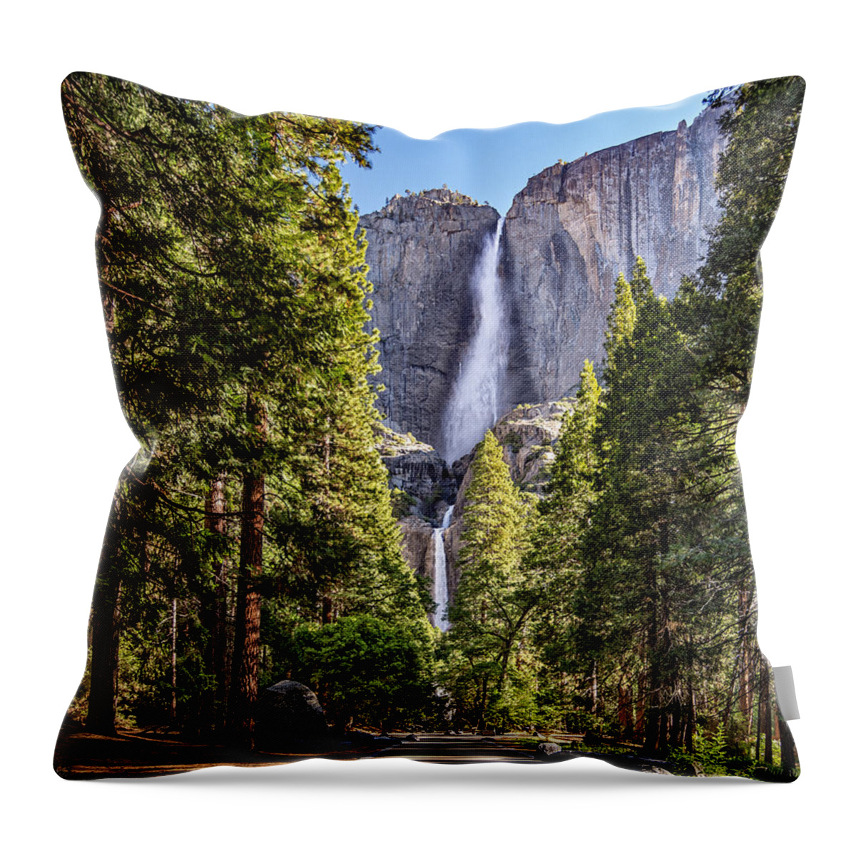Yosemite Falls Throw Pillow featuring the photograph Yosemite Falls 4.0 by Phil Abrams