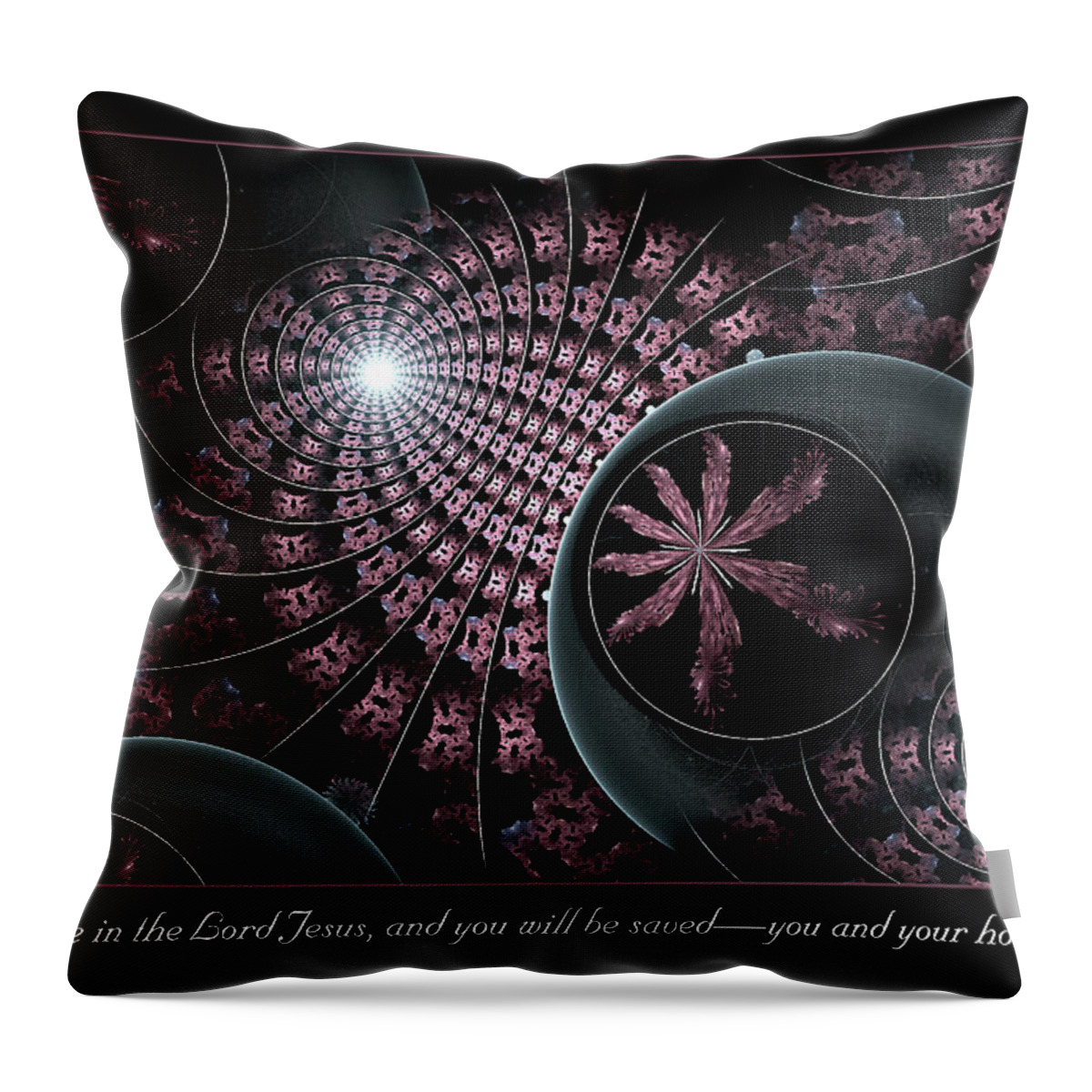 Fractals Throw Pillow featuring the digital art You and Your Household by Missy Gainer