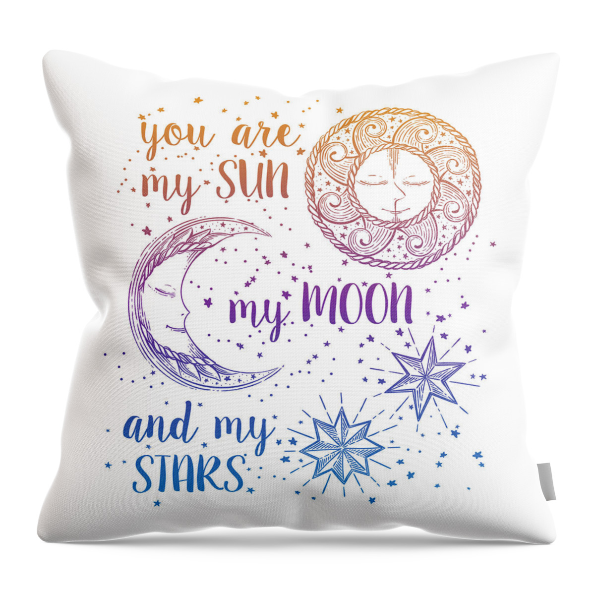  Throw Pillow featuring the painting You Are My Sun Moon And Stars by Little Bunny Sunshine