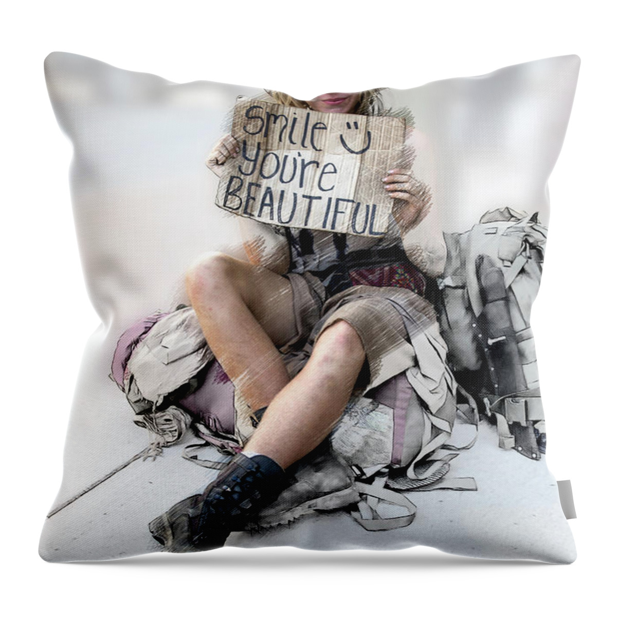 Beautiful Throw Pillow featuring the photograph You Are So Beautiful by John Haldane