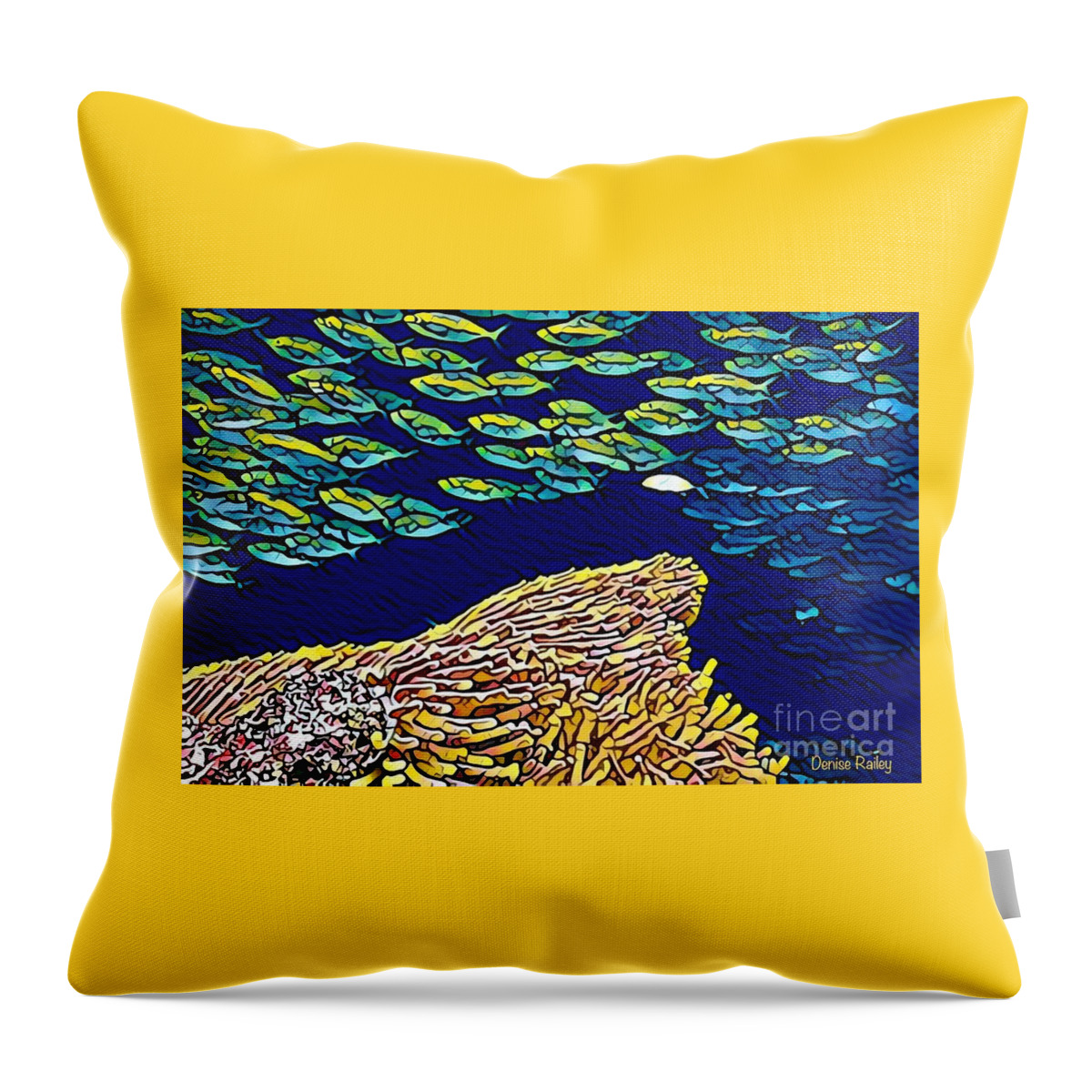Coral Reef Throw Pillow featuring the digital art You Be You by Denise Railey