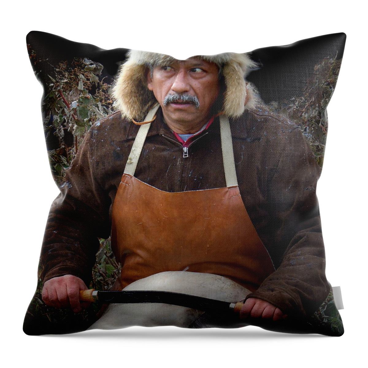 Tanning Throw Pillow featuring the photograph You Said What by Nancy Griswold
