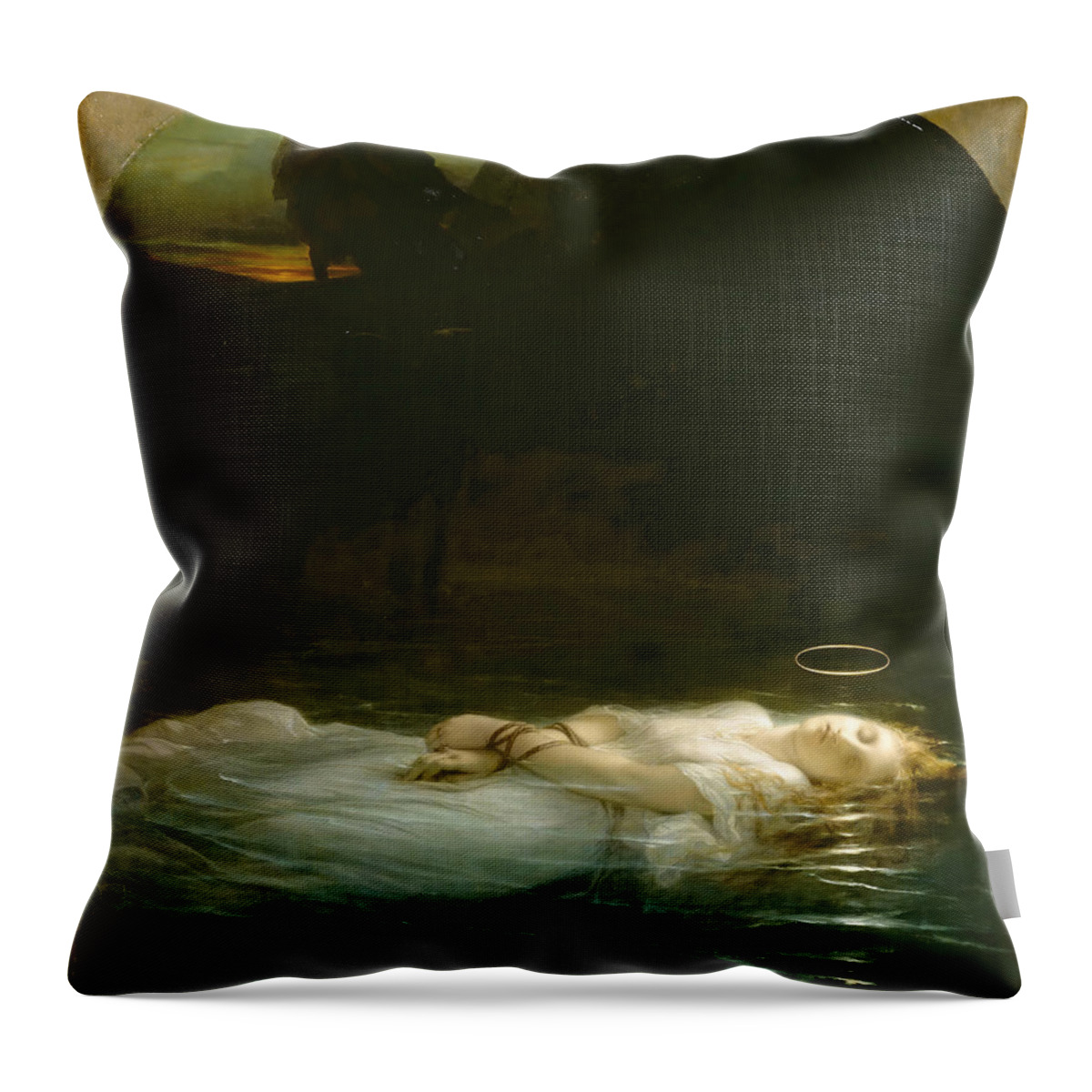 Paul Delaroche Throw Pillow featuring the painting Young Christian Martyr by Paul Delaroche