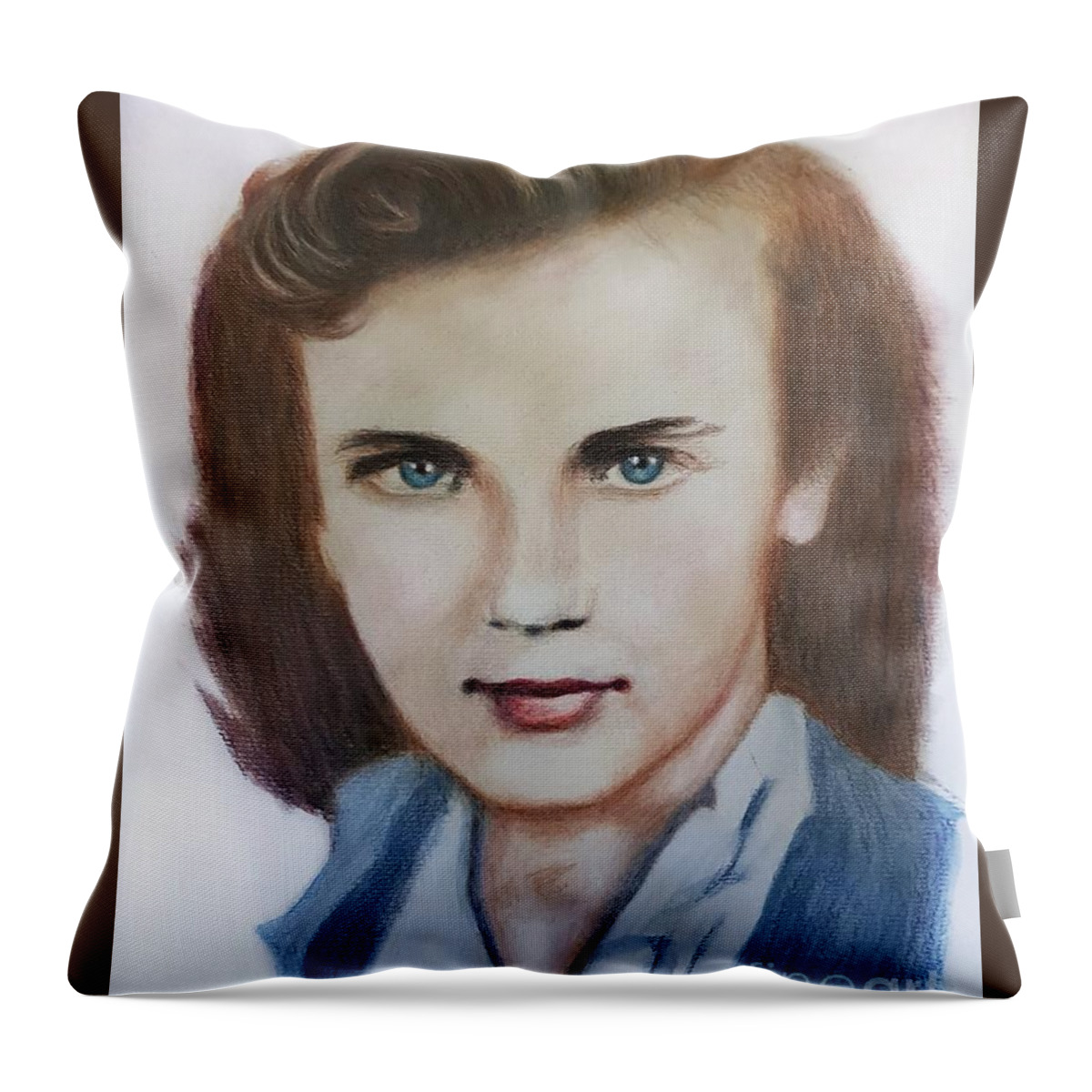 Female Throw Pillow featuring the drawing Young Elizabeth by Cassy Allsworth