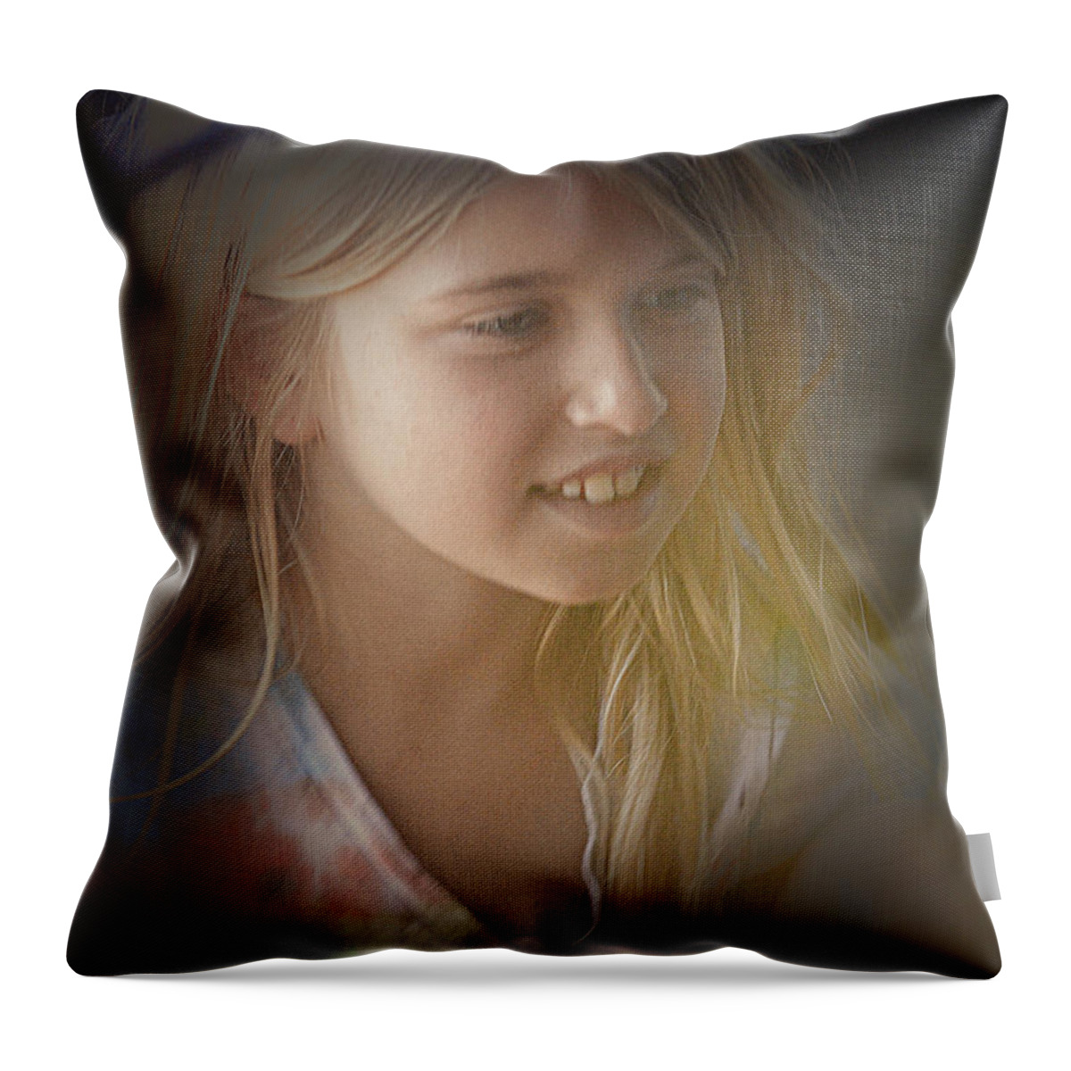 Girl Throw Pillow featuring the photograph Young Girl by Lori Seaman