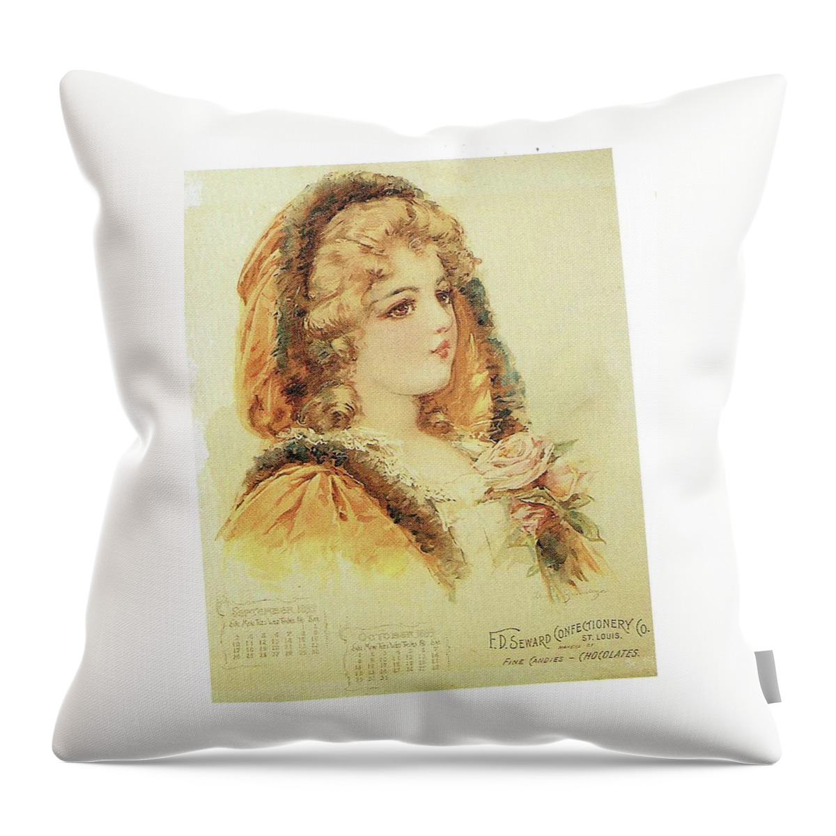 Frances Brundage Throw Pillow featuring the painting Young Lady from Paris 1 by Reynold Jay
