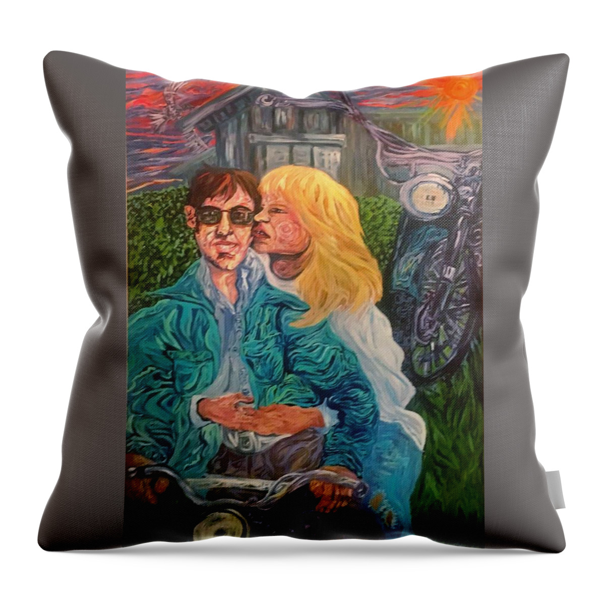 Portrait Throw Pillow featuring the painting Young Love by Angela Weddle