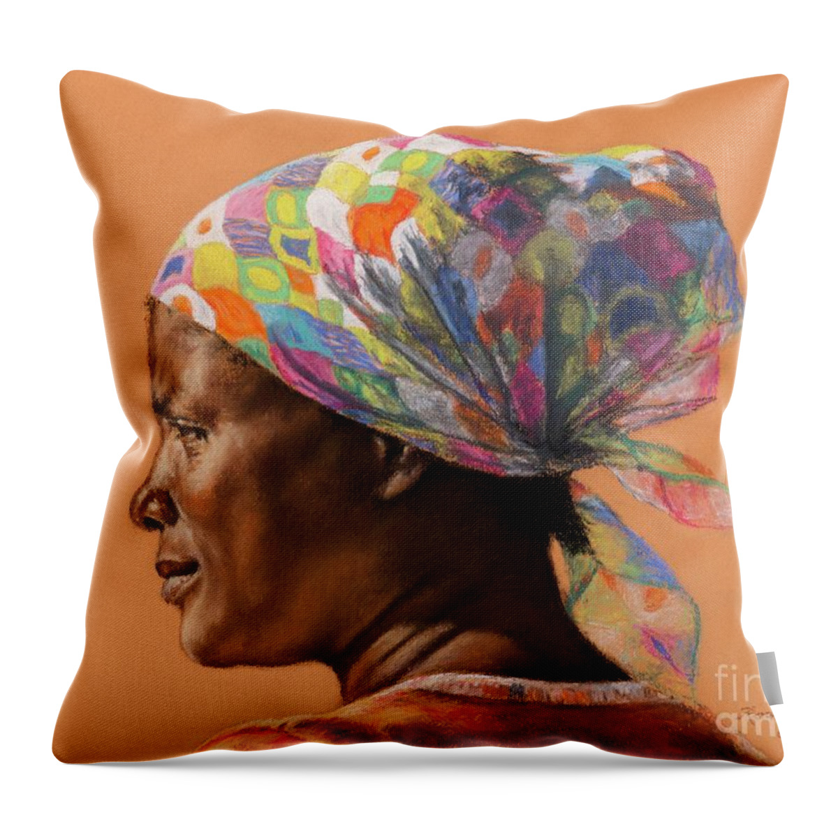 Roshanne Throw Pillow featuring the pastel Yphemie by Roshanne Minnis-Eyma