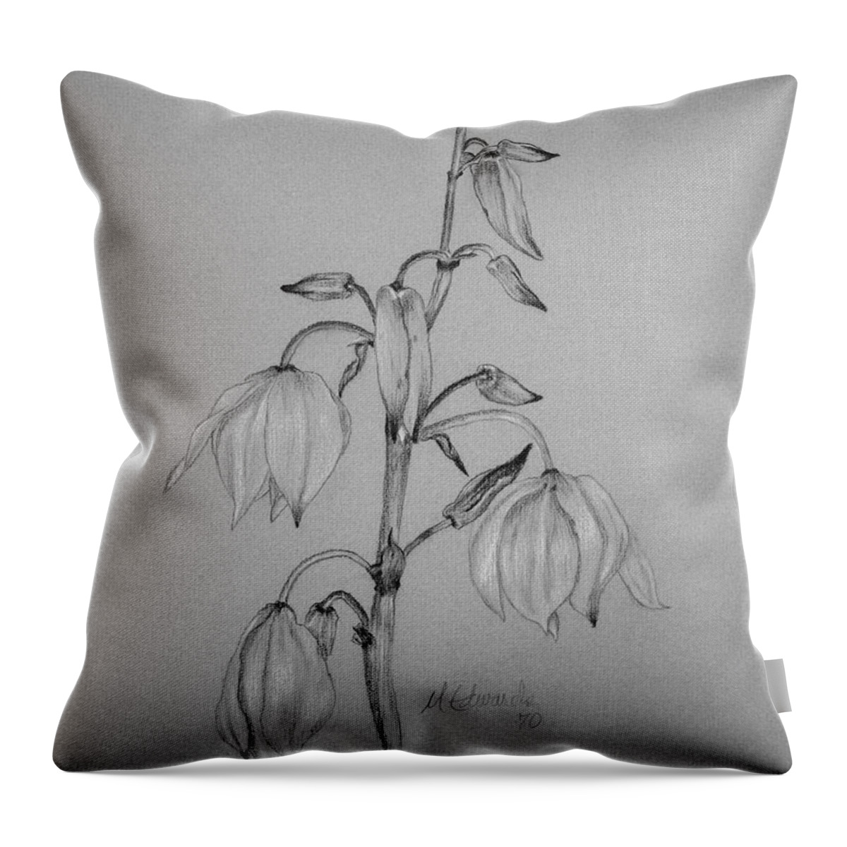 Yucca Throw Pillow featuring the drawing Yucca by Marna Edwards Flavell