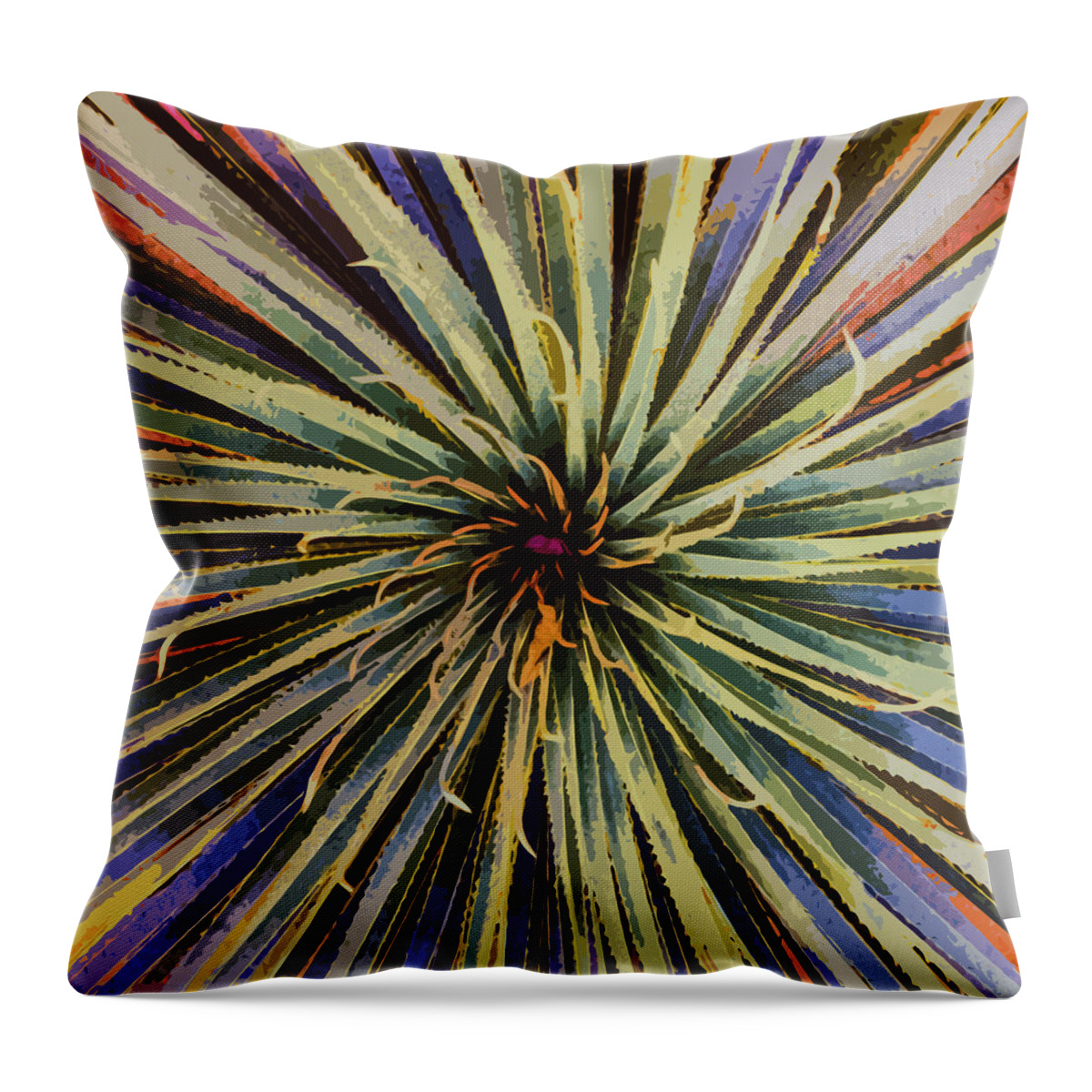 Yucca Throw Pillow featuring the photograph Yucca with Bougainvillea Blossom by Stan Magnan