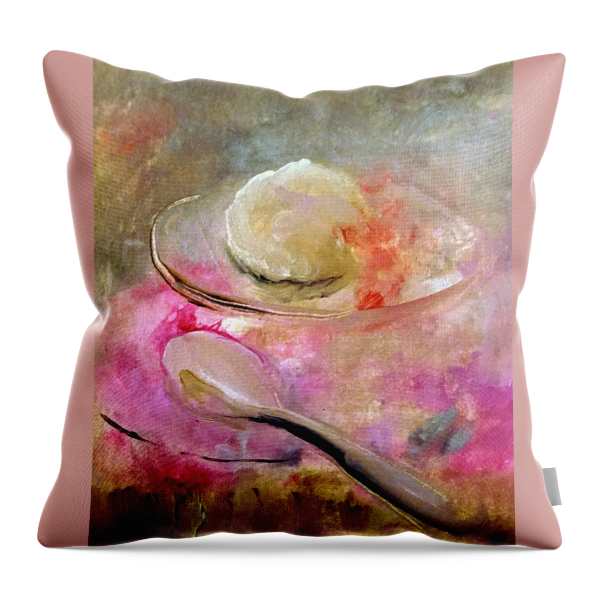 Creamy Throw Pillow featuring the digital art Yummy Pink Deliciousness Painting by Lisa Kaiser