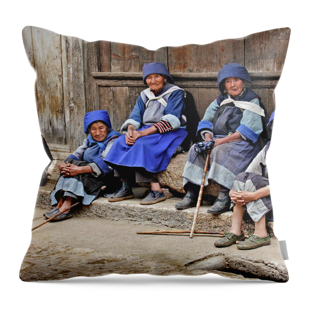 China Throw Pillow featuring the photograph Yunnan Women by Marla Craven