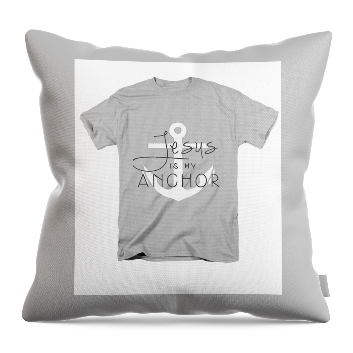  Throw Pillow featuring the painting My Anchor by Herb Strobino