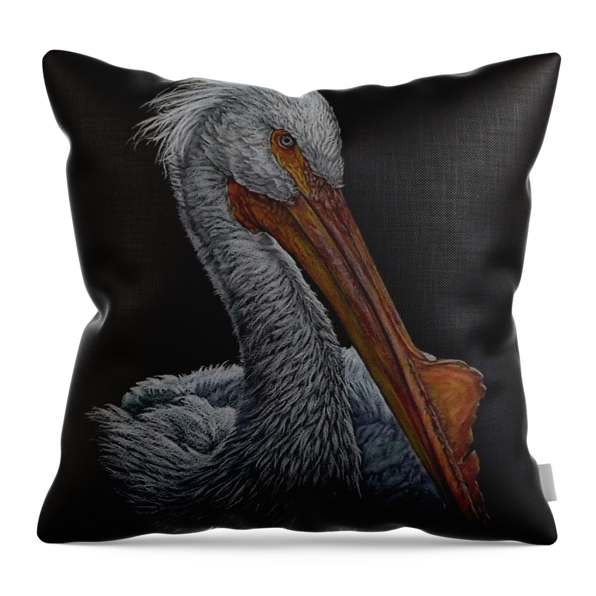 Bird Throw Pillow featuring the painting Zamboni by Linda Becker