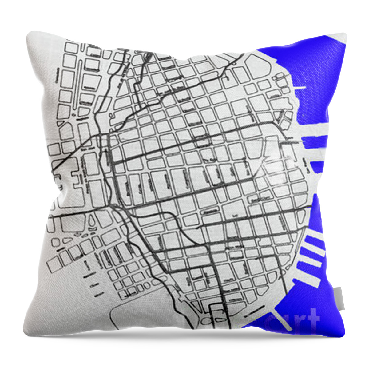 Digital Art Throw Pillow featuring the digital art Zanja Real Map by Francesca Mackenney