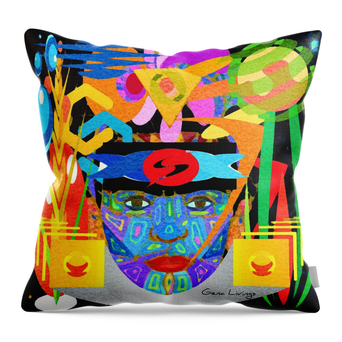 Goddess Throw Pillow featuring the mixed media Zara by Gena Livings