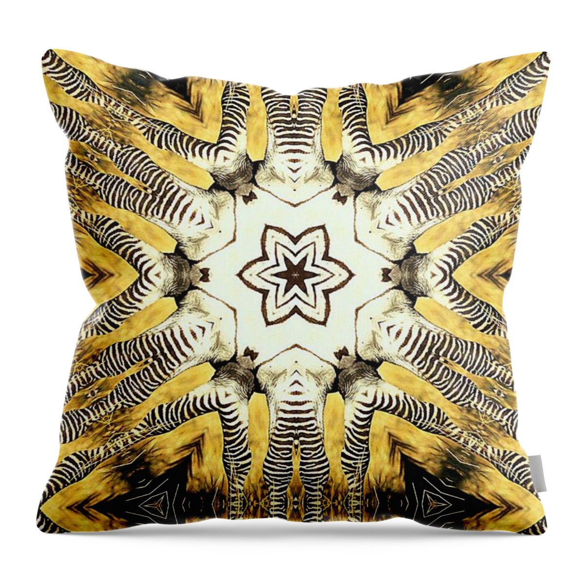 Digital Throw Pillow featuring the digital art Zebra I by Maria Watt