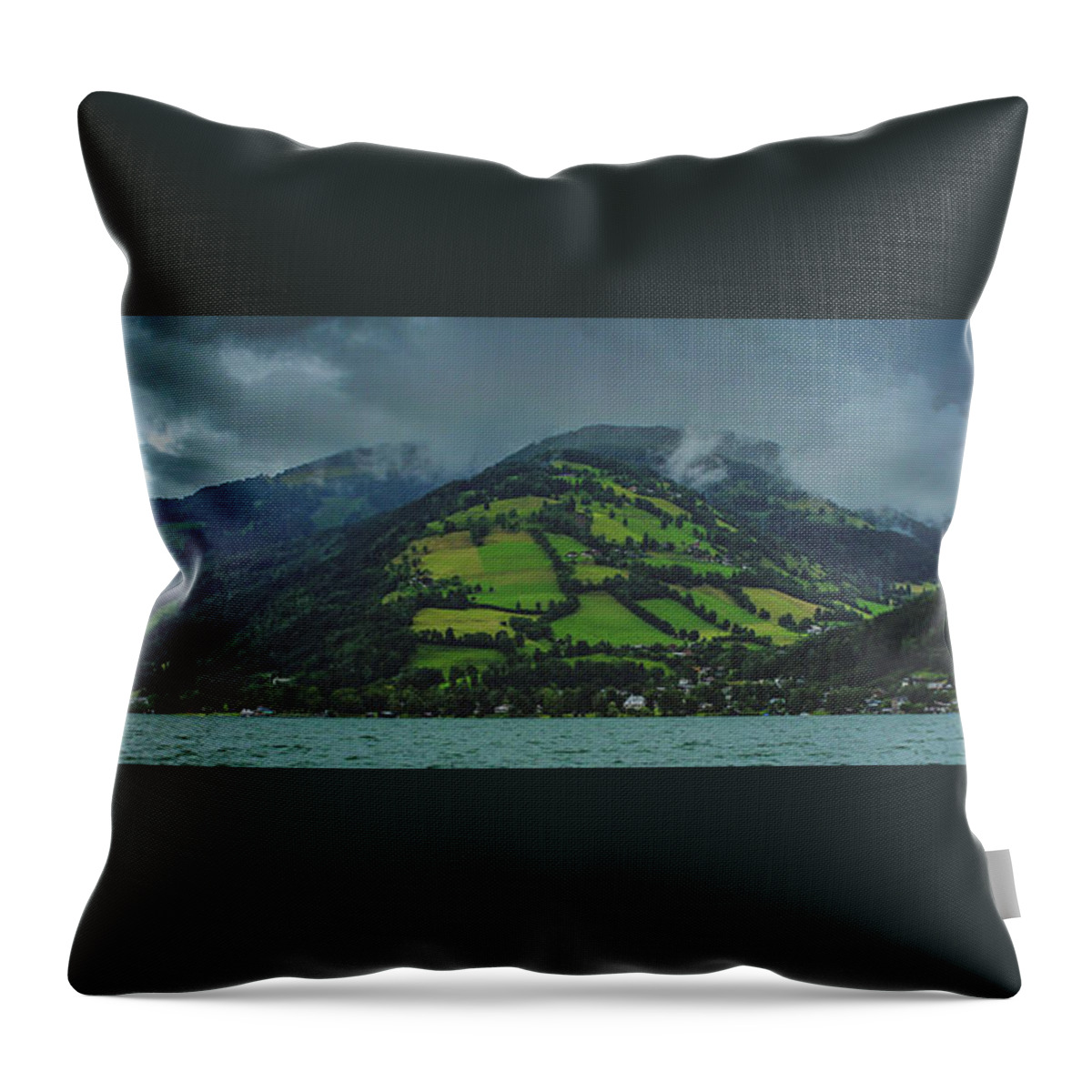 Austria Throw Pillow featuring the photograph Zell am See Panorama by Andy Konieczny