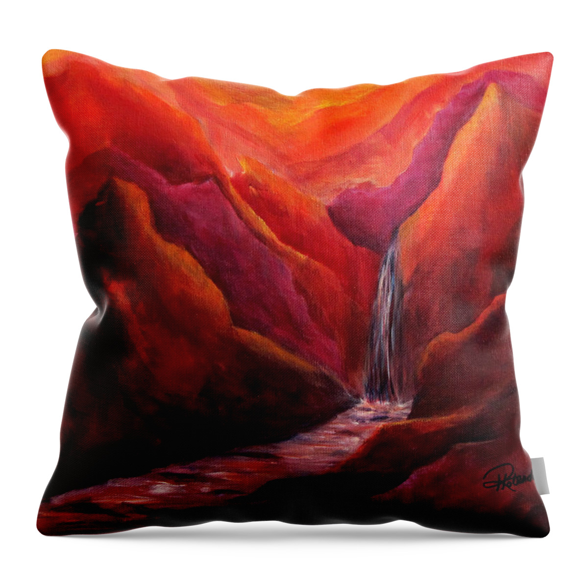 Reds Throw Pillow featuring the painting Zen Where one is at Peace by Roberta Rotunda