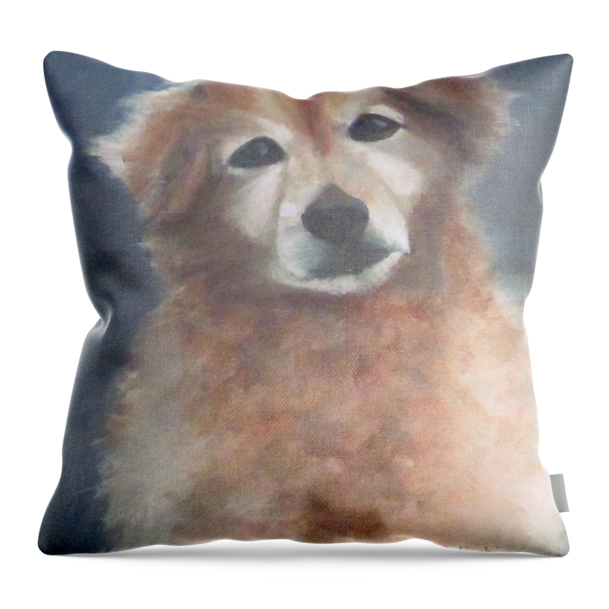 Dog Throw Pillow featuring the painting Ziggy by Paula Pagliughi